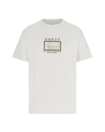 Tricou din amestec de modal cu decolteu la baza gatului, Alb