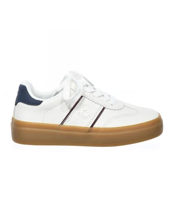 Pantofi sport low-cut de piele ecologica, Alb/Gri carbune