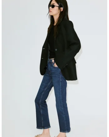 Blugi crop evazati, Albastru inchis