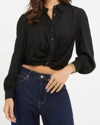 Camasa crop din vascoza