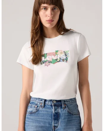 Tricou de bumbac cu decolteu la baza gatului, Verde pal/Alb murdar