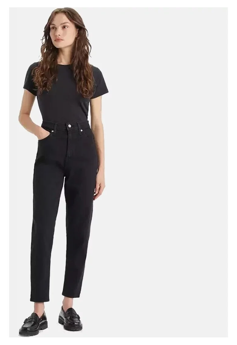 Blugi Mom fit cu talie inalta