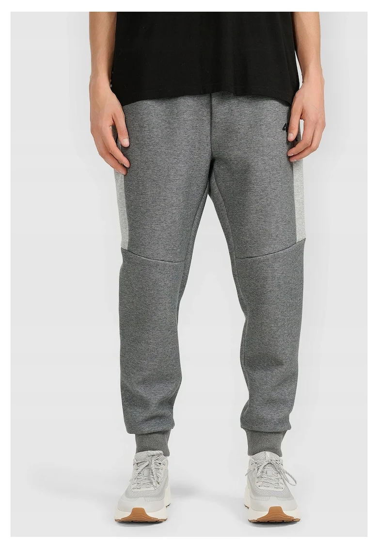 Pantaloni barbati,  jogger, din bumbac, gri