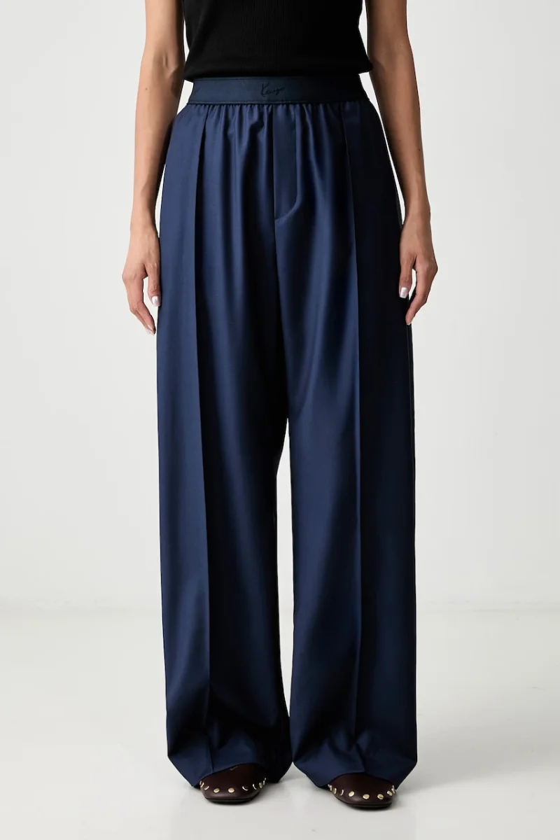 Kenzo pantaloni wide leg pentru femei din lână