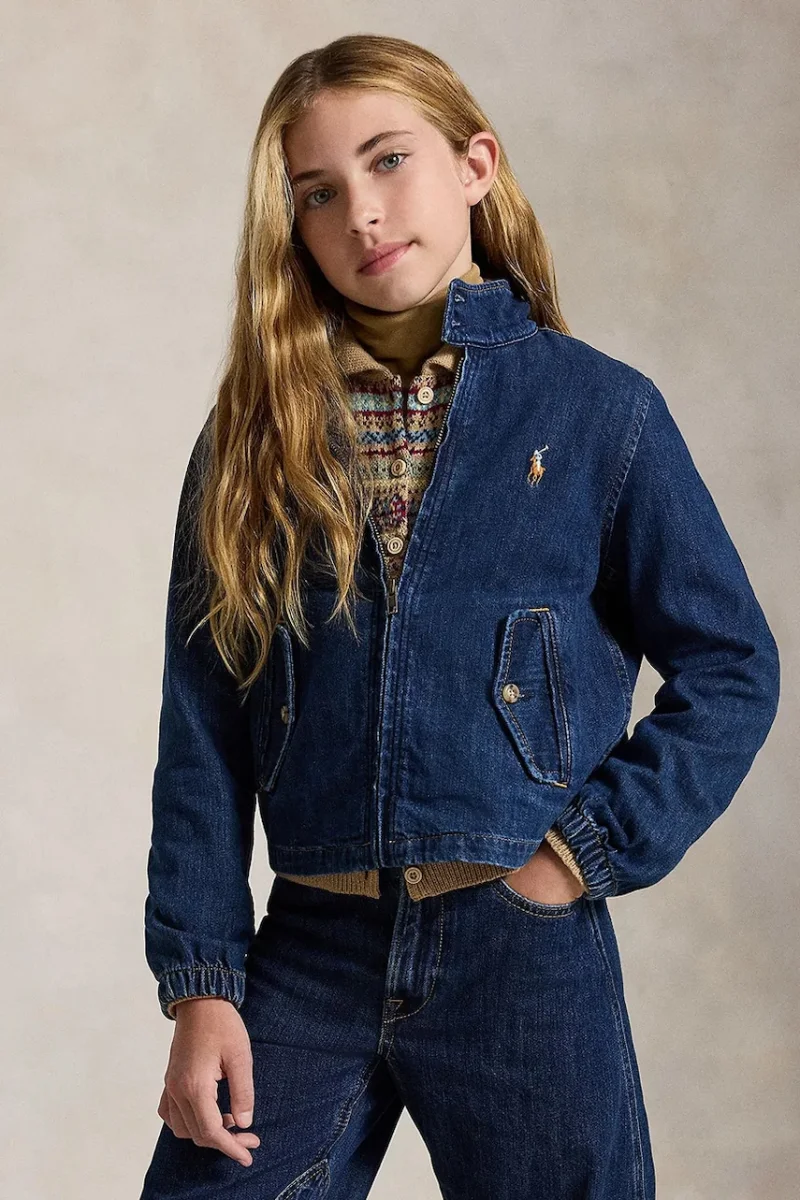 Polo Ralph Lauren geacă de blugi pentru copii din bumbac