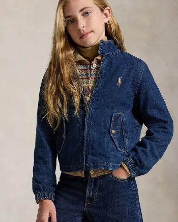 Polo Ralph Lauren geacă de blugi pentru copii din bumbac