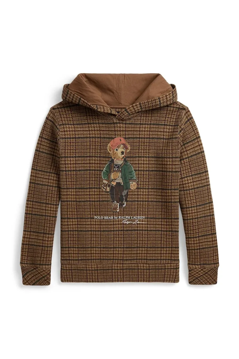 Polo Ralph Lauren hanorac cu glugă pentru copii cu bumbac