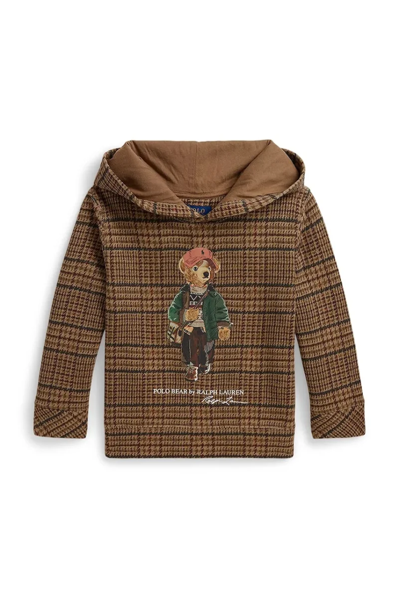 Polo Ralph Lauren hanorac cu glugă pentru copii cu bumbac