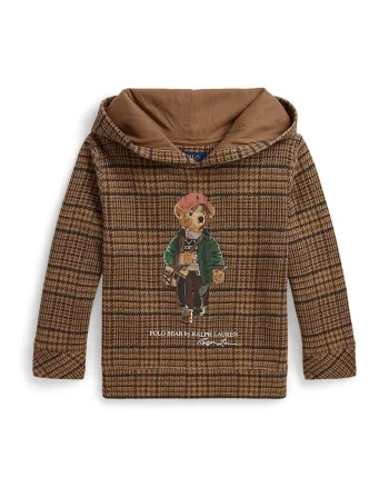Polo Ralph Lauren hanorac cu glugă pentru copii cu bumbac