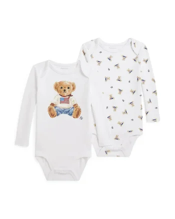 Polo Ralph Lauren body pentru bebeluși din bumbac pachet de 2