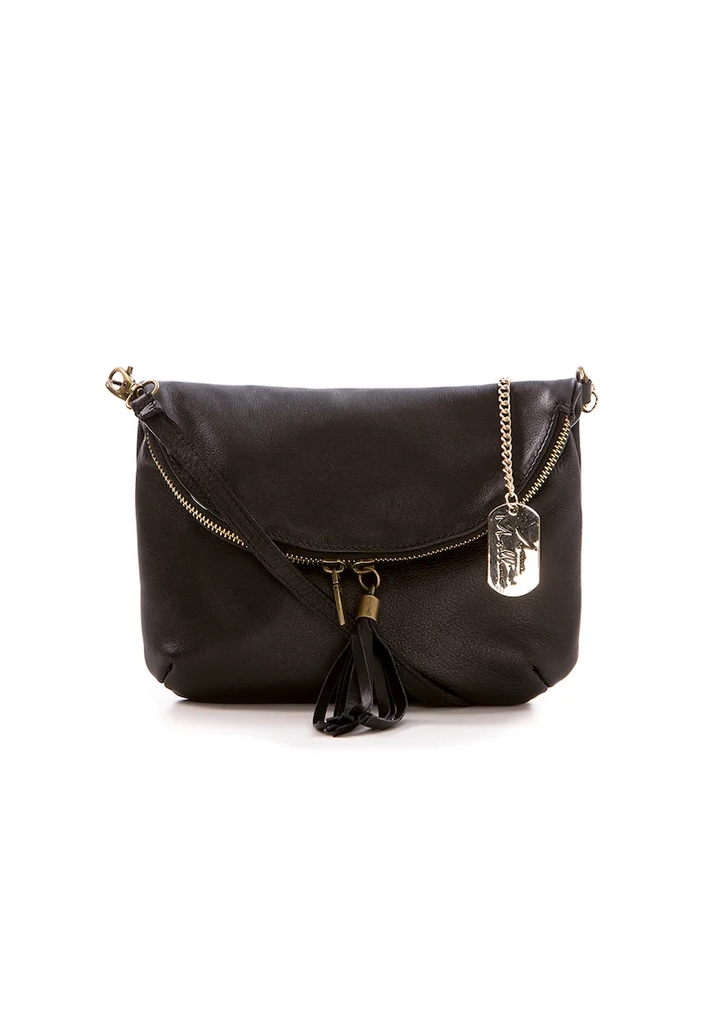 Geanta crossbody de piele Alice, Negru