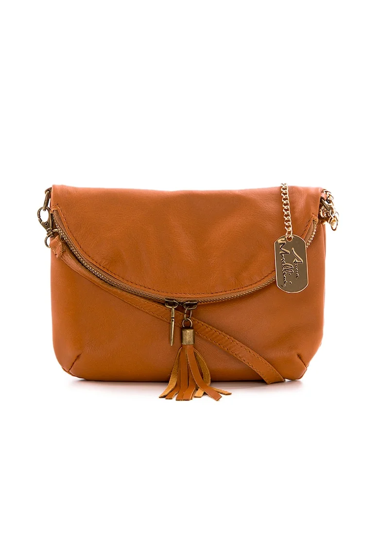 Geanta crossbody de piele Alice, Caramel