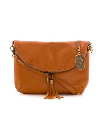 Geanta crossbody de piele Alice, Caramel