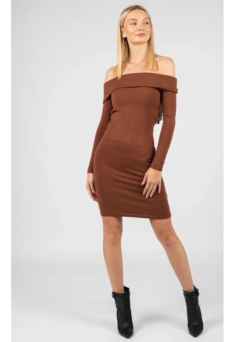 Rochie bodycon cu decolteu pe umeri,