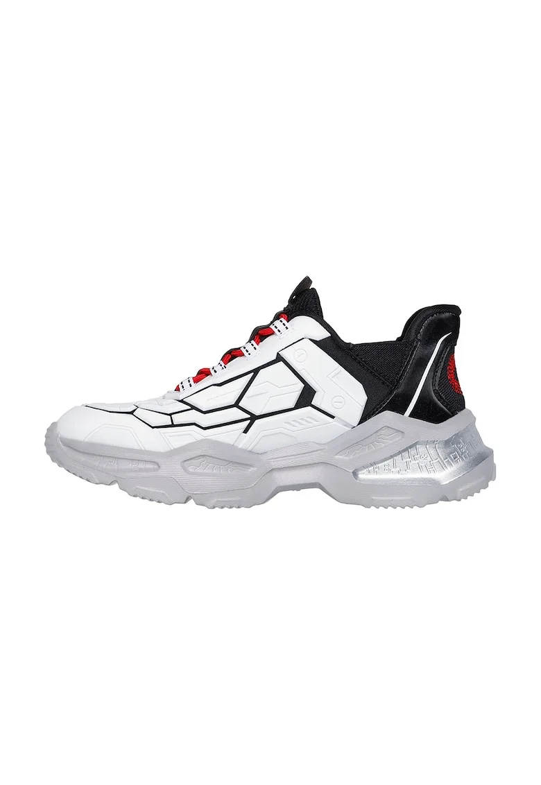 Pantofi sport slip-on cu garnituri din material textil Orbitron, Alb/Gri/Bleumarin