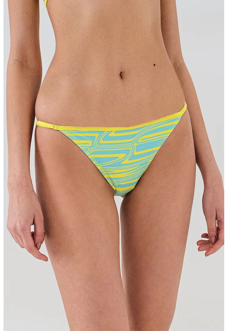 Slip brazilian cu model, Albastru pastel/Verde lime