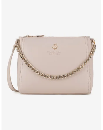 Geanta crossbody de piele ecologica, Alb fildes