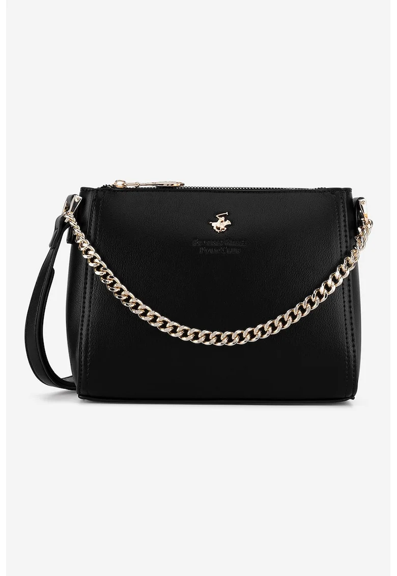 Geanta crossbody de piele ecologica, Negru