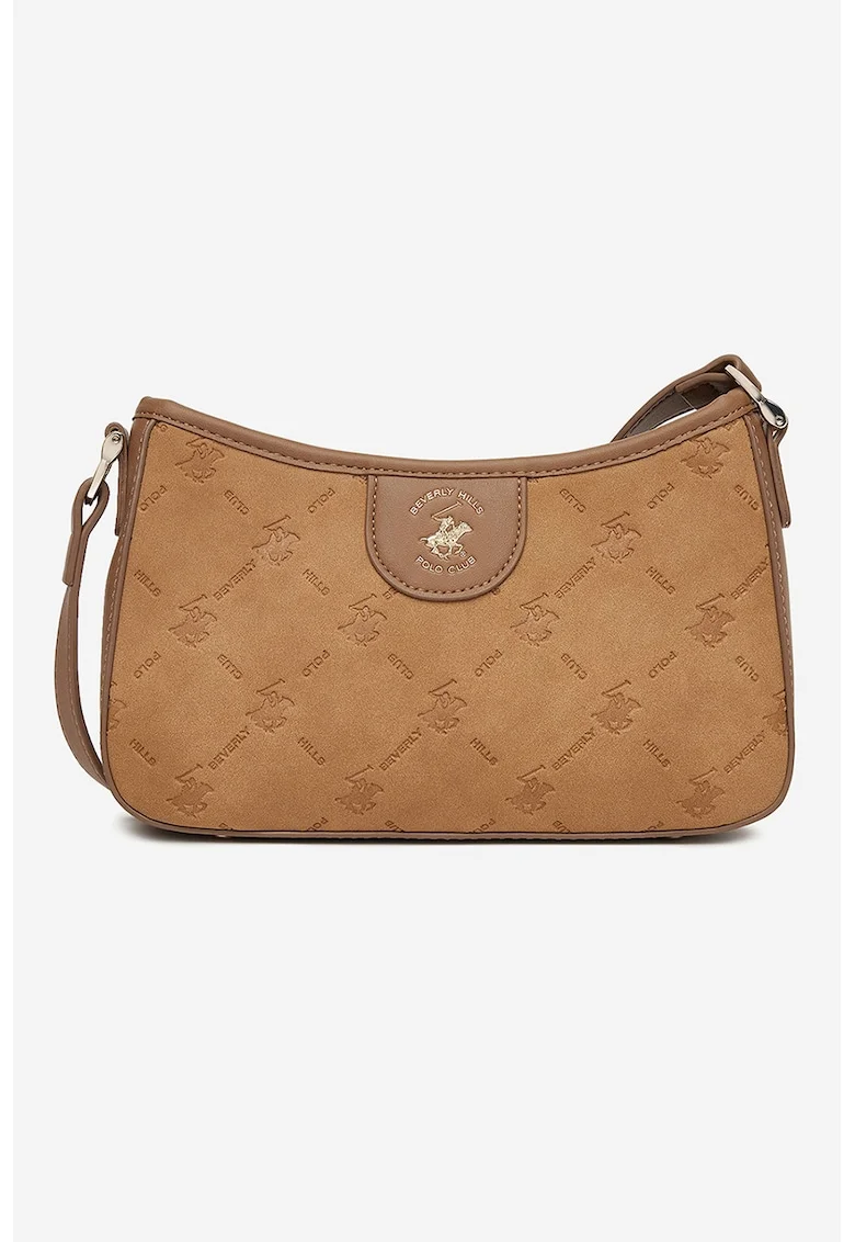 Geanta crossbody de piele ecologica, Maro taupe/Caramel