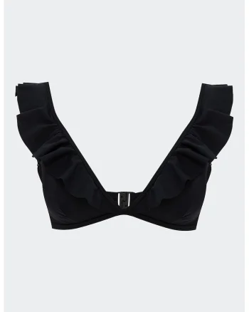 Sutien cu model uni si decolteu in V, Negru