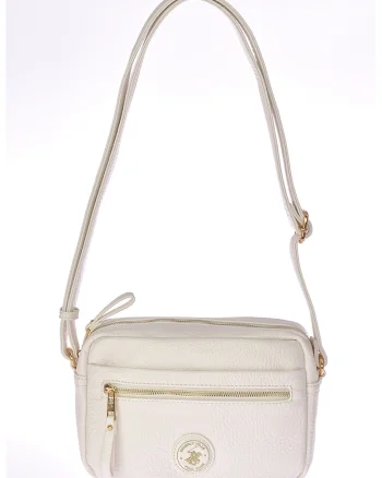 Geanta crossbody de piele ecologica, Crem