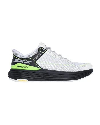 Pantofi slip-ins din material textil, pentru alergare Max Cushioning Suspension, Alb/Negru/Verde lime