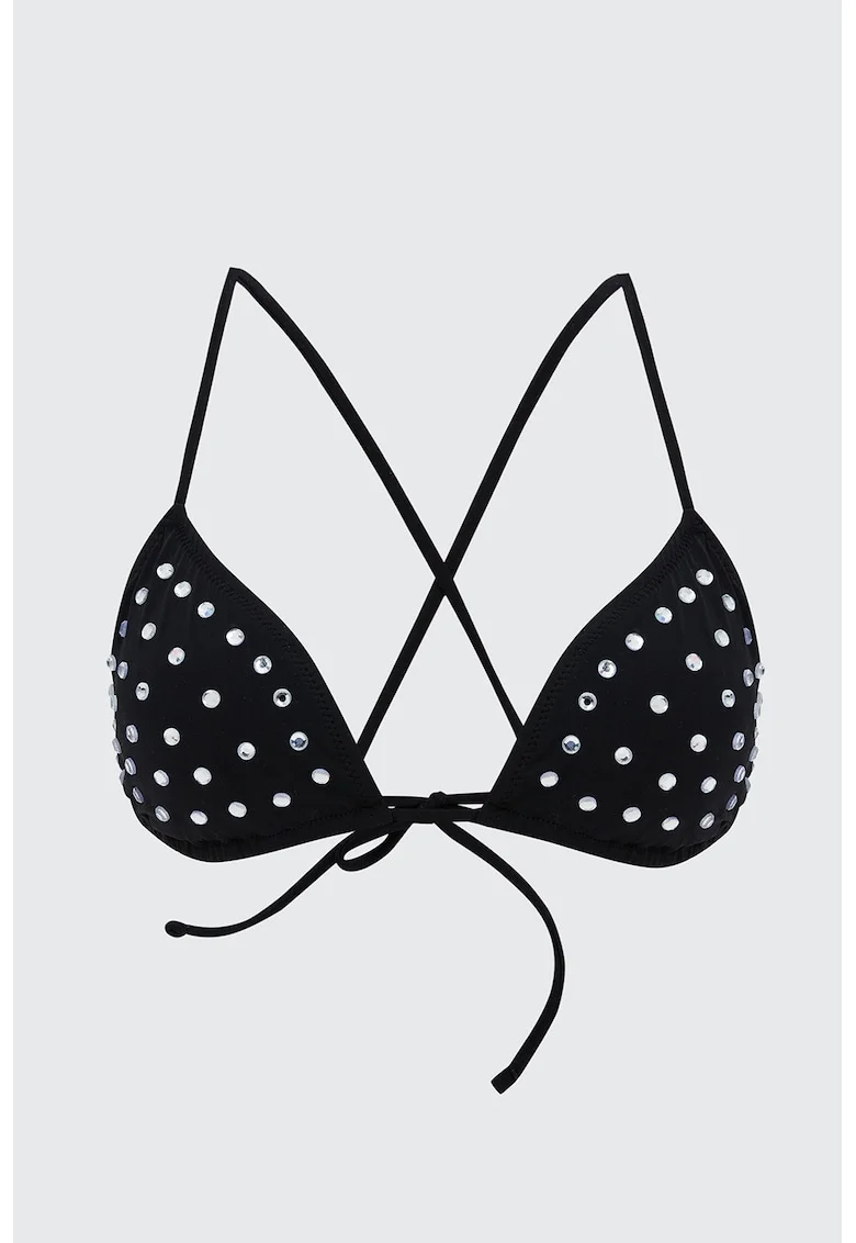Sutien de baie cu strasuri, Negru