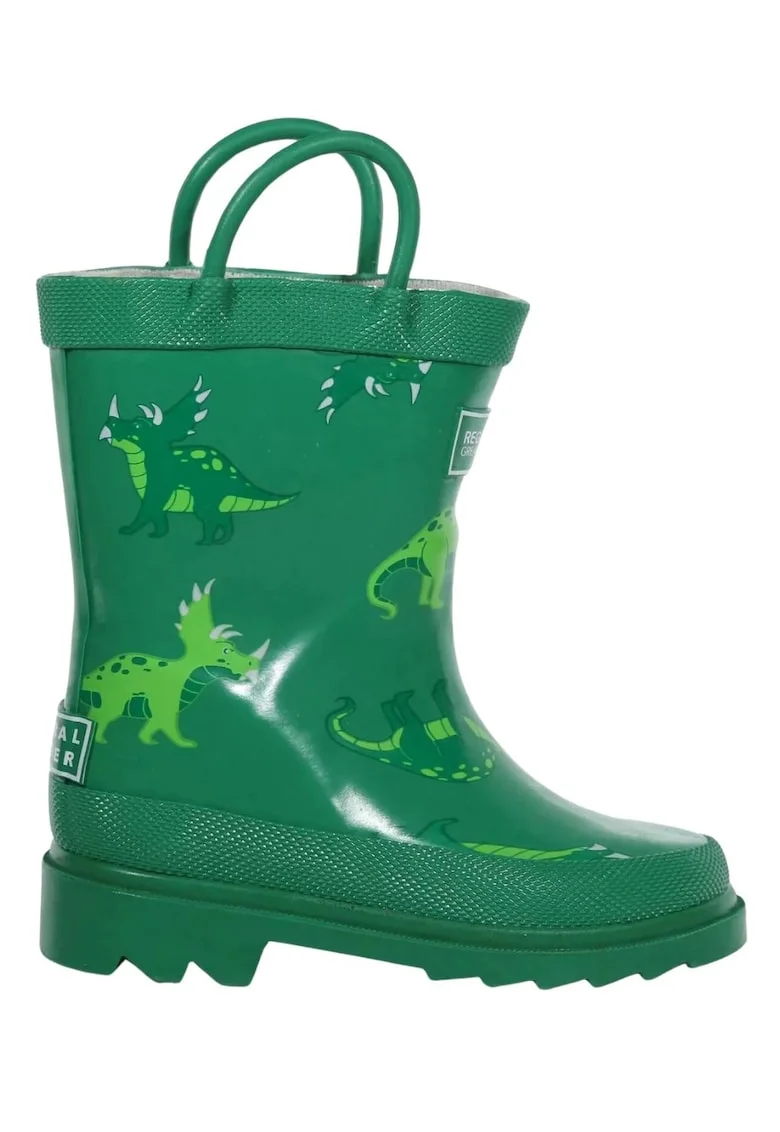 Cizme copii  Minnow impermeabile, cauciuc, verde, slip-on, model animal