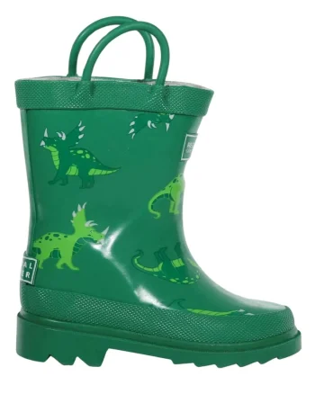 Cizme copii  Minnow impermeabile, cauciuc, verde, slip-on, model animal