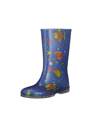 Cizme copii  impermeabili, albastru, cauciuc, slip-on,