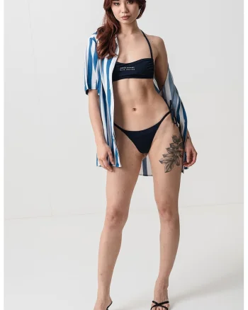 Sutien de baie cu logo, Bleumarin