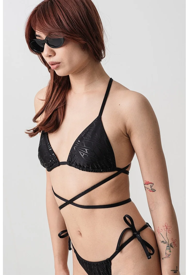 Sutien cu model logo, Negru