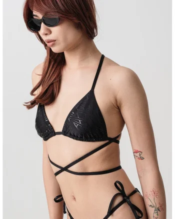 Sutien cu model logo, Negru