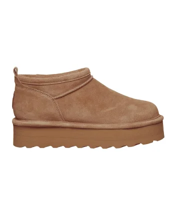 Ghete slip-on flatfornm Retro, Maro scortisoara