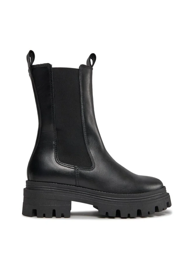 Ghete dama  303151362, Piele naturala, Negru