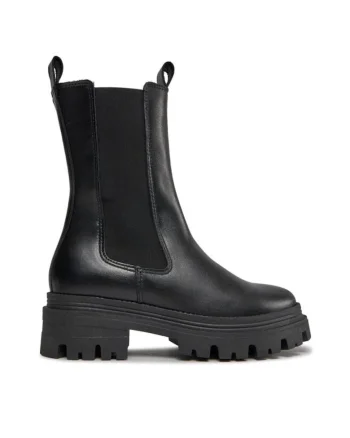 Ghete dama  303151362, Piele naturala, Negru