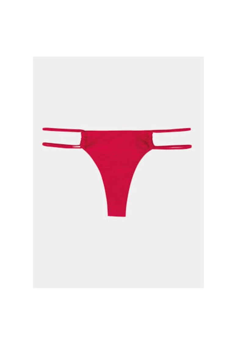 Slip baie dama,  Poliester, Rosu, Rosu
