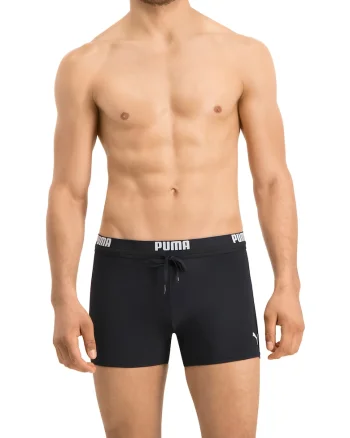 Boxeri de baie cu snur pentru ajustare, Alb/Negru