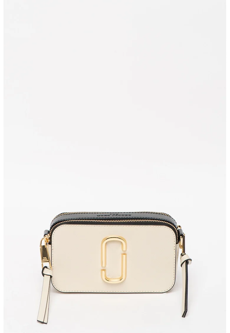 Geanta crossbody de piele Snapshot, Negru/Crem