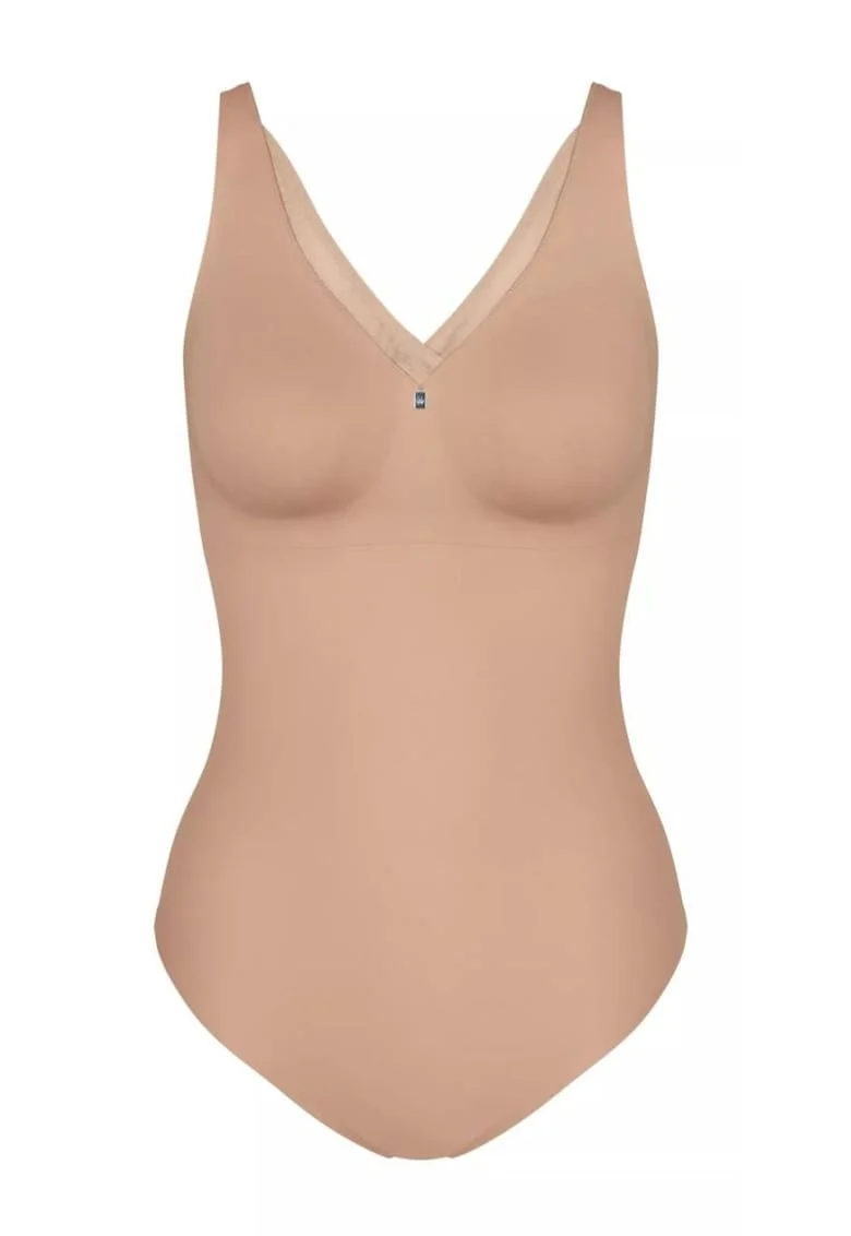 Body modelator cu decolteu in V True Shape Sensation, Bej