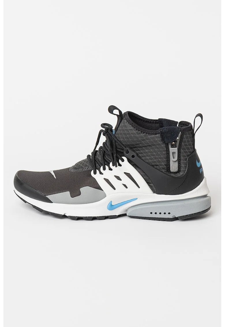 Pantofi sport mid-high slip-on Air Presto, Alb/Negru/Gri