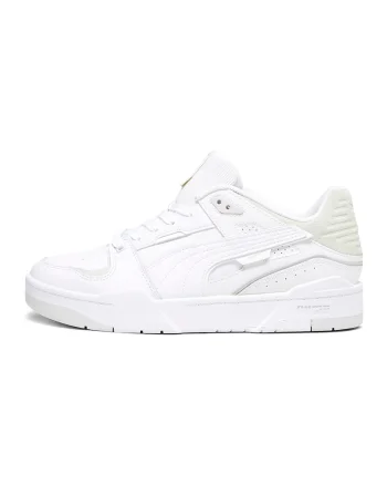 Pantofi sport de piele cu garnituri de piele intoarsa Slipstream Bball, Alb/Alb murdar