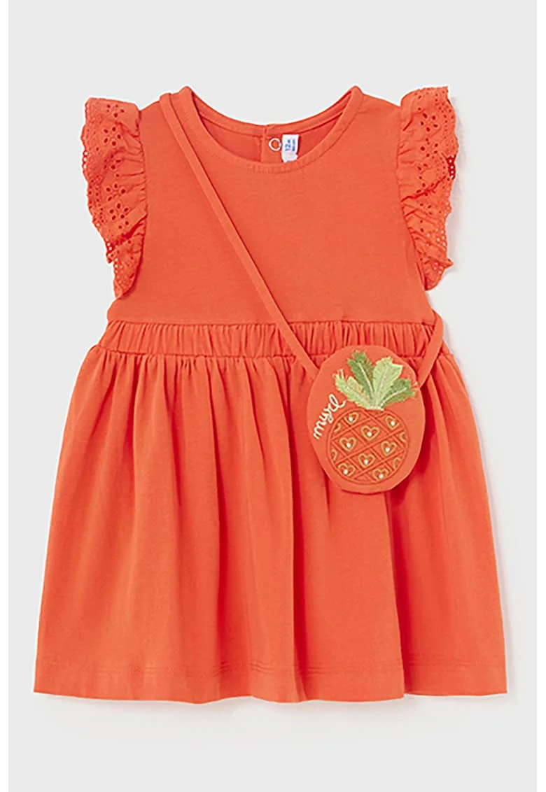 Set de rochie si geanta crossbody - 2 piese, Portocaliu persan