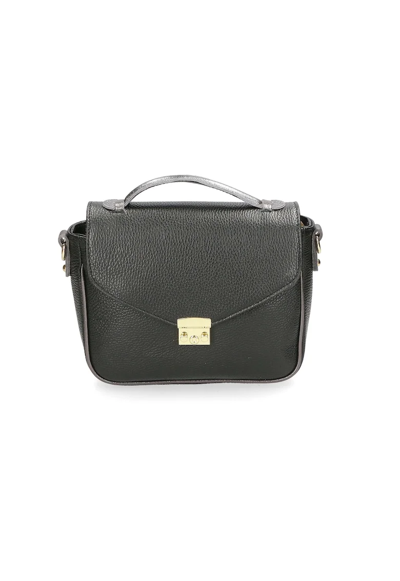 John Richmond, Geanta crossbody de piele cu bretele ajustabile, Negru