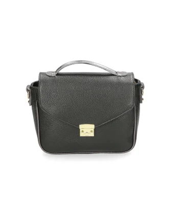John Richmond, Geanta crossbody de piele cu bretele ajustabile, Negru