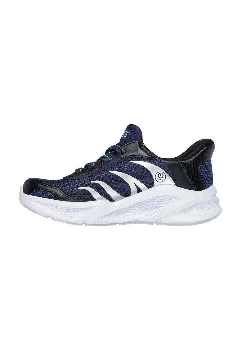 Pantofi sport Meteor slip-ins cu LED-uri, Verde lime/Bleumarin