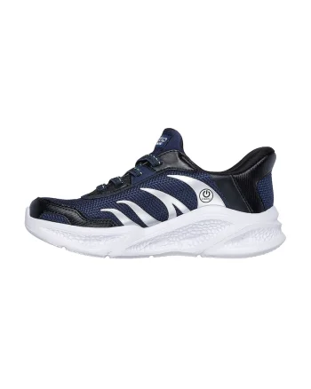 Pantofi sport Meteor slip-ins cu LED-uri, Verde lime/Bleumarin