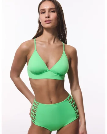 Sutien triunghiular cu decolteu in V, Verde lime