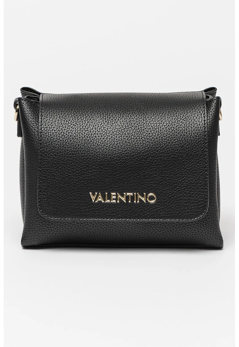 Geanta crossbody din piele ecologica cu aplicatie logo metalica Alexia, Negru