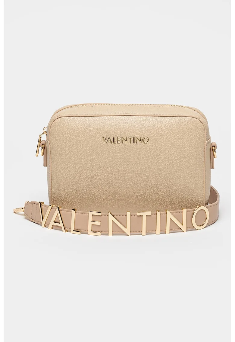 Geanta crossbody din piele ecologica cu logo metalic Alexia, Bej deschis